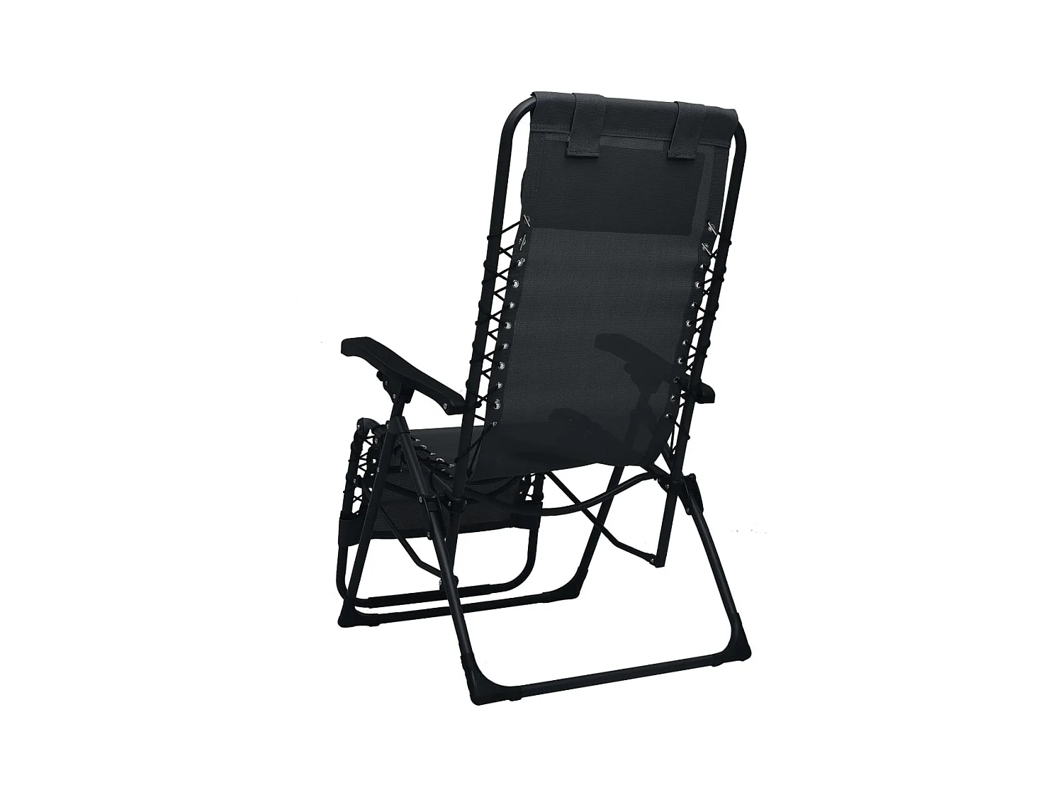Chaise pliable de terrasse Noir Textilène