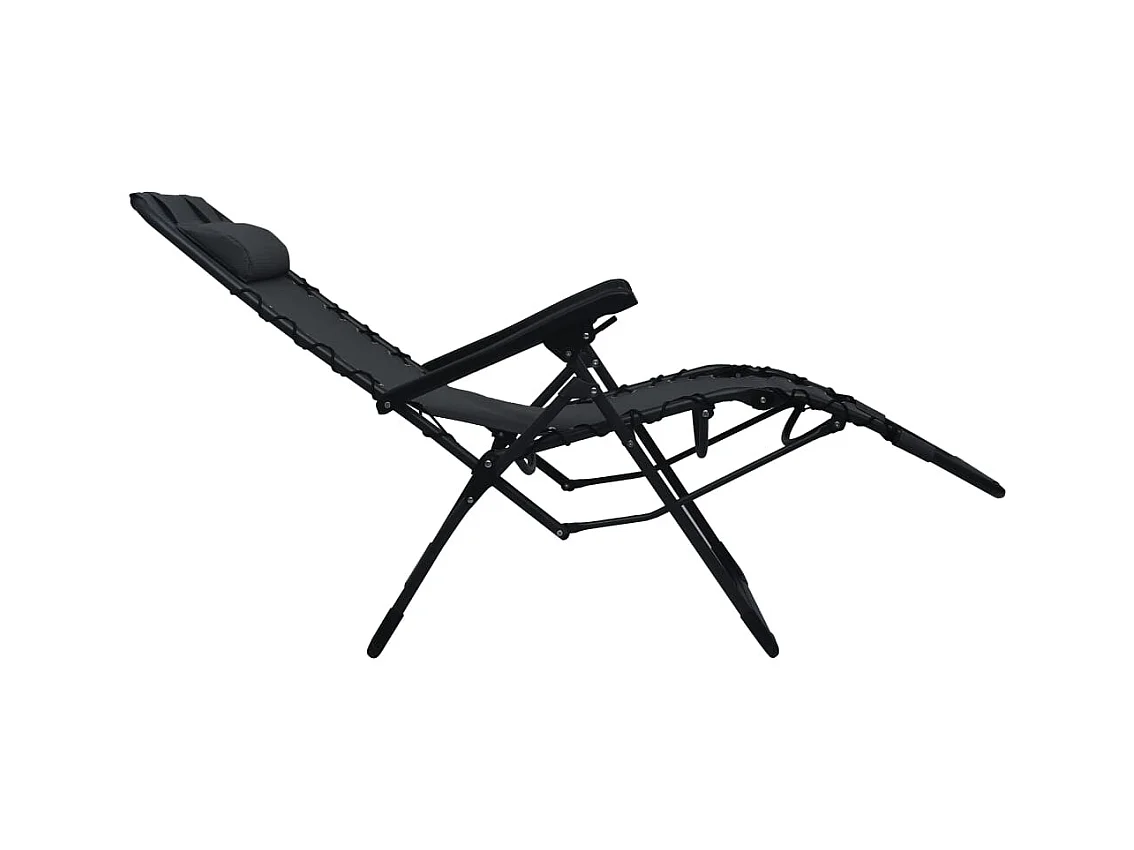 Chaise pliable de terrasse Noir Textilène
