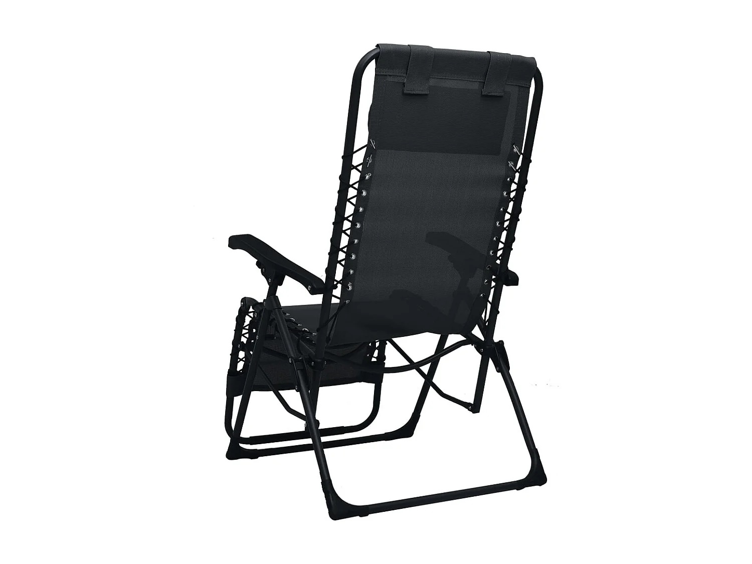Chaise pliable de terrasse Noir Textilène