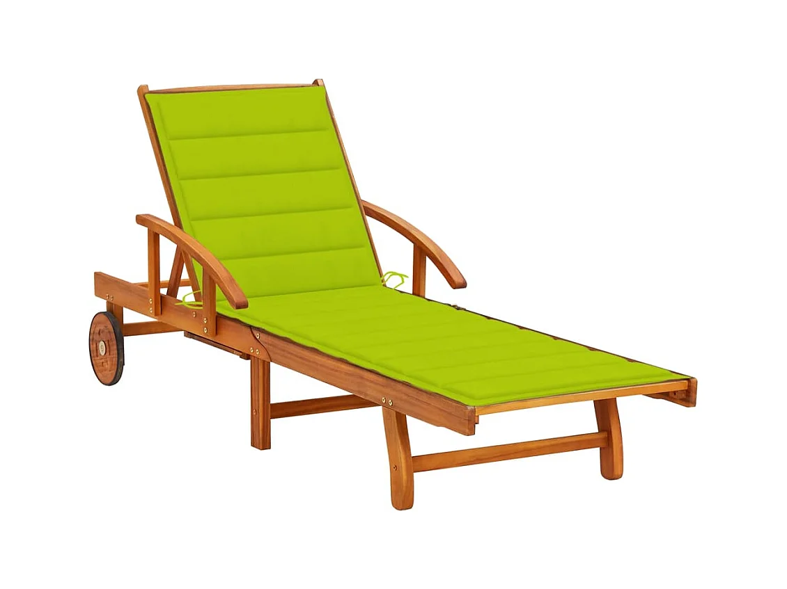 Tuinligstoel met kussen van massief acaciahout