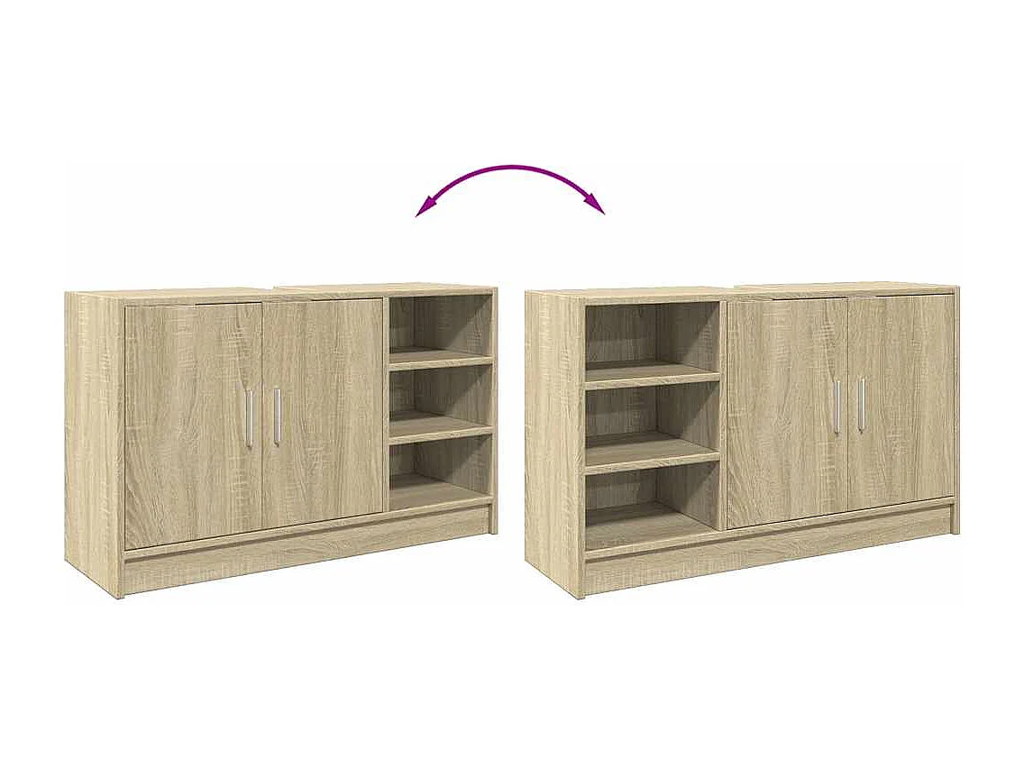 Waschbeckenunterschrank aus Sonoma-Eiche 90x29x55 cm Holzwerkstoff