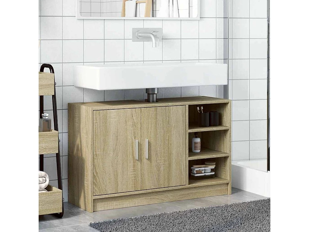 Mobile lavabo in rovere Sonoma 90x29x55 cm in legno ingegnerizzato