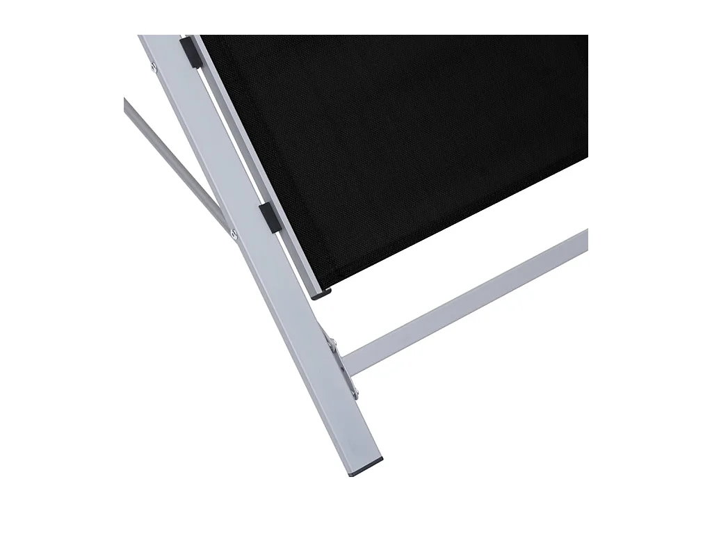 Set van 2 ligstoelen met zwarte aluminium tafel