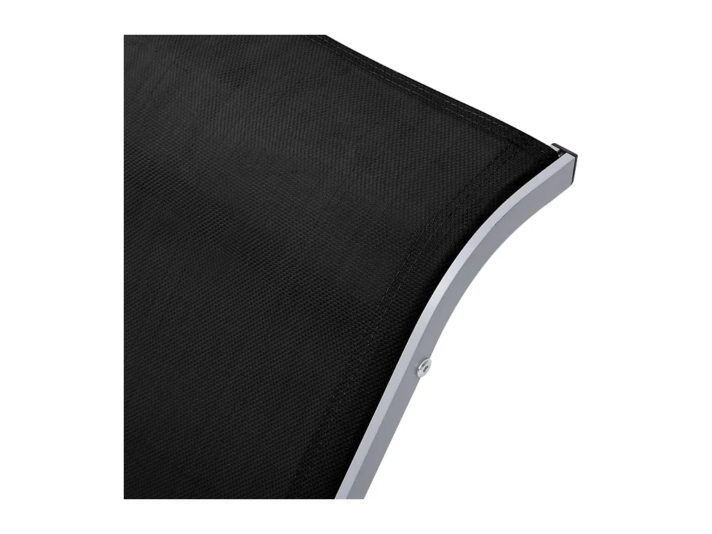 Set van 2 ligstoelen met zwarte aluminium tafel