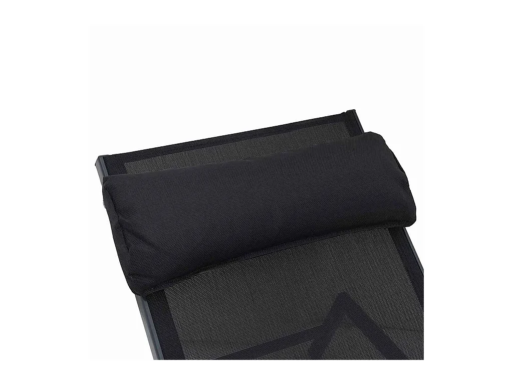 Ligstoelen met tafel 3 stuks Zwart en antraciet 197 x 54 x 86 cm