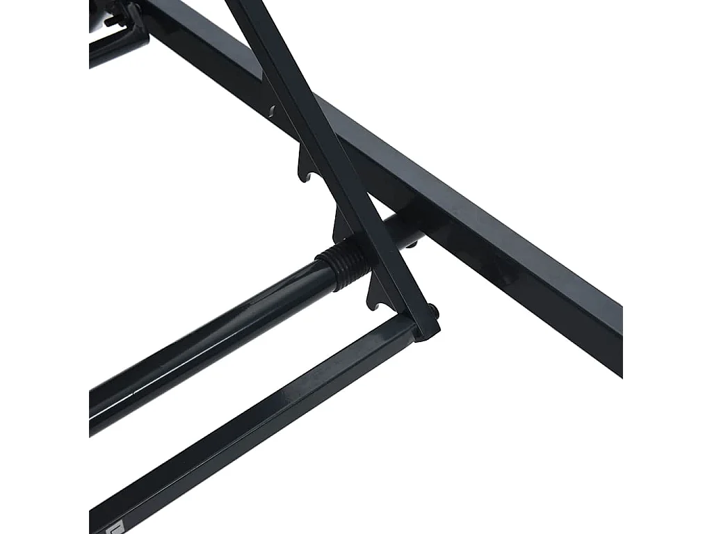 Transats avec table 3 pcs Noir et anthracite 197 x 54 x 86 cm