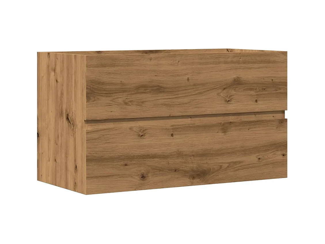 Handgemaakte eikenhouten spoelbakkast 90x38,5x45 cm bewerkt hout