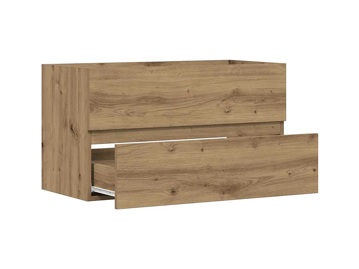 Handgemaakte eikenhouten spoelbakkast 90x38,5x45 cm bewerkt hout