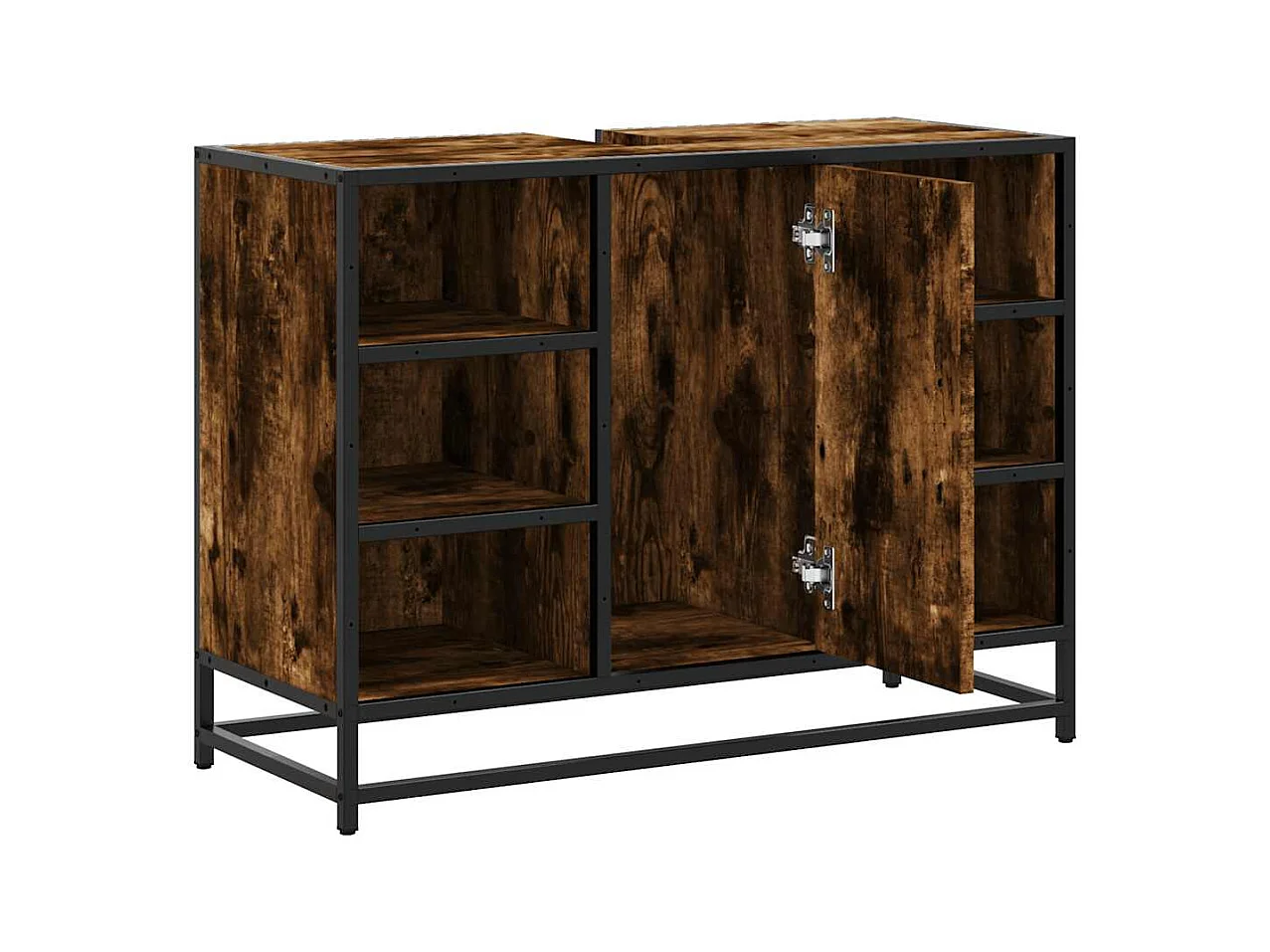 Armoire lavabo de salle de bain chêne fumé bois d'ingénierie