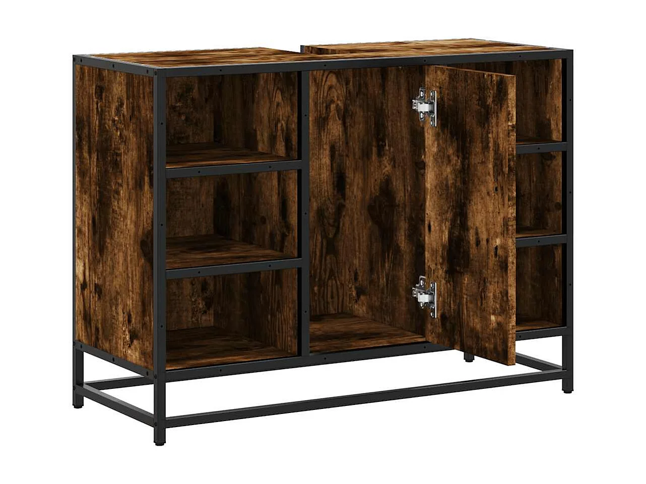 Badkamer wastafelkast van gerookt eikenhout