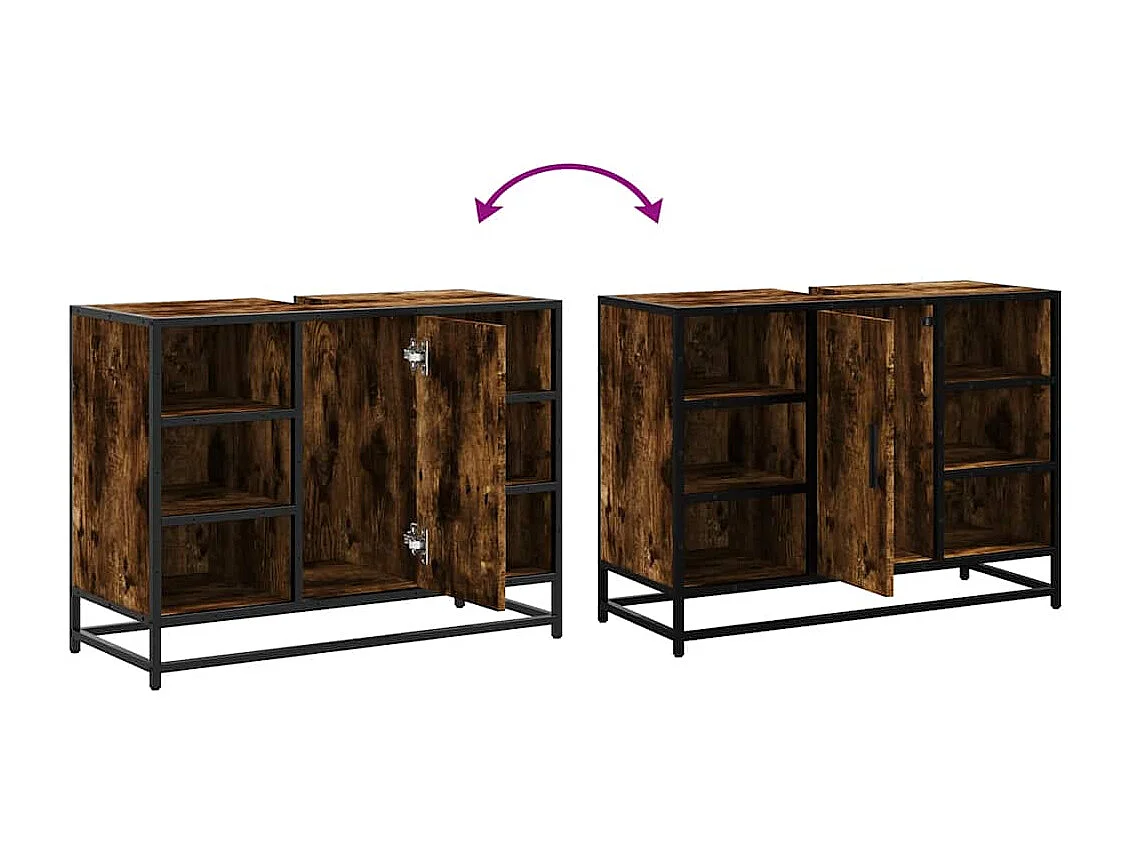 Badkamer wastafelkast van gerookt eikenhout