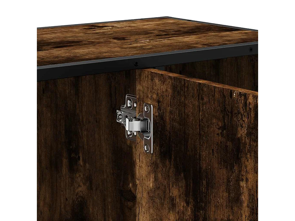 Badkamer wastafelkast van gerookt eikenhout