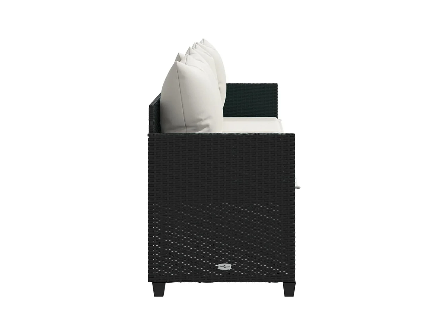 Chaise longue met zwarte kunsthars rieten kussens