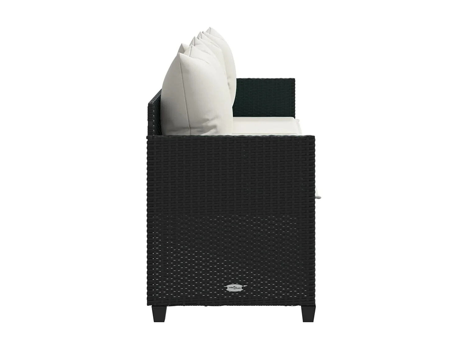 Chaise longue con cuscini in vimini di resina nera