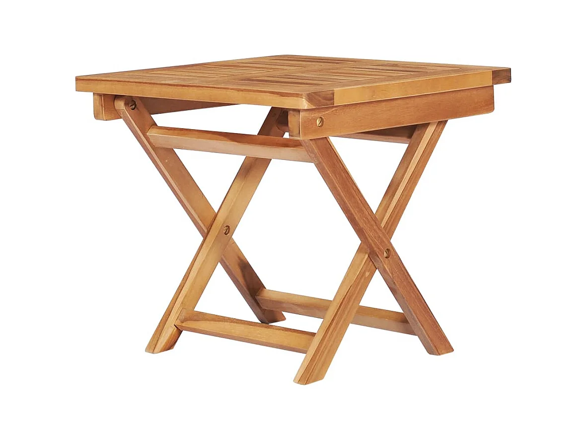 Chaise longue avec table et coussin Bois de teck solide