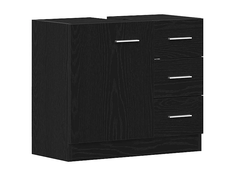 Armoire d'évier chêne noir 63x30x54 cm Bois d'ingénierie
