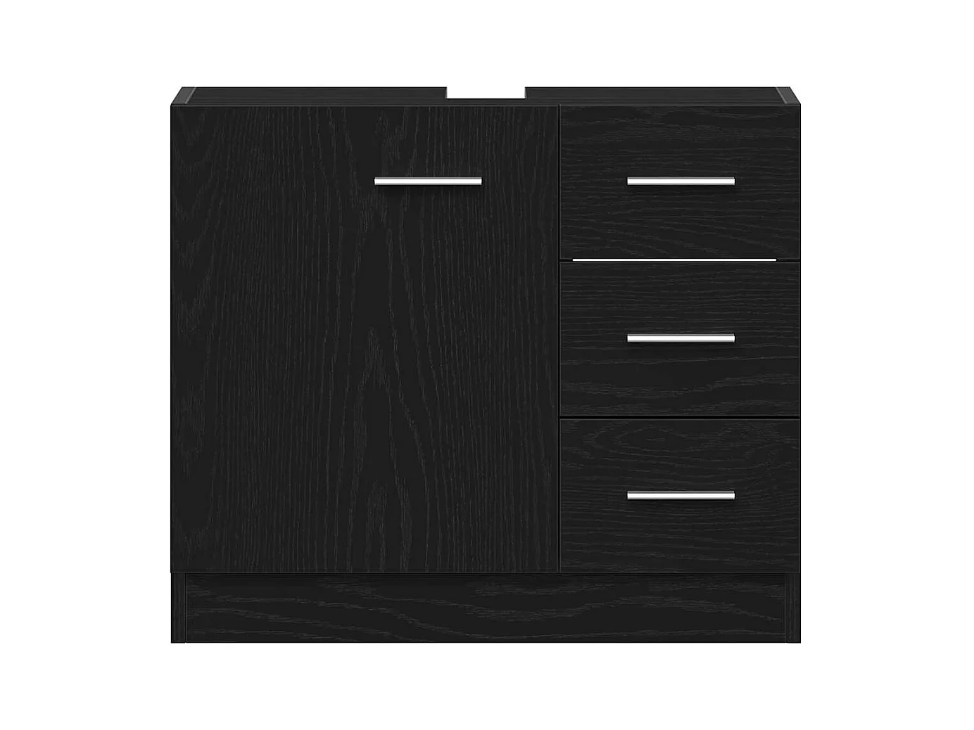 Mobile lavabo in rovere nero 63x30x54 cm Legno ingegnerizzato