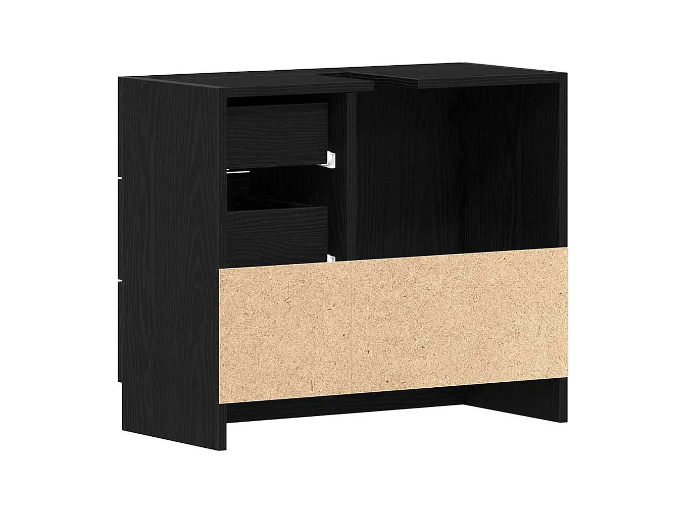 Mobile lavabo in rovere nero 63x30x54 cm Legno ingegnerizzato