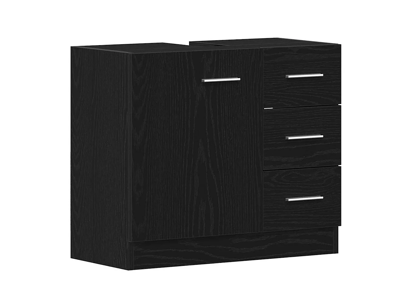 Armoire d'évier chêne noir 63x30x54 cm Bois d'ingénierie