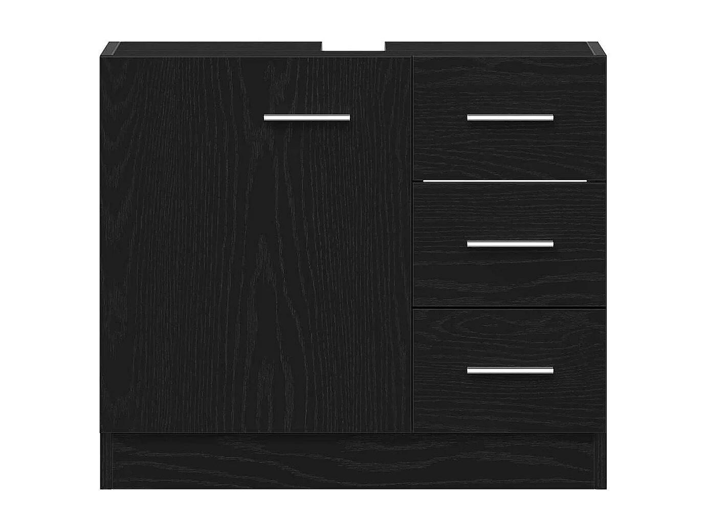 Armoire d'évier chêne noir 63x30x54 cm Bois d'ingénierie