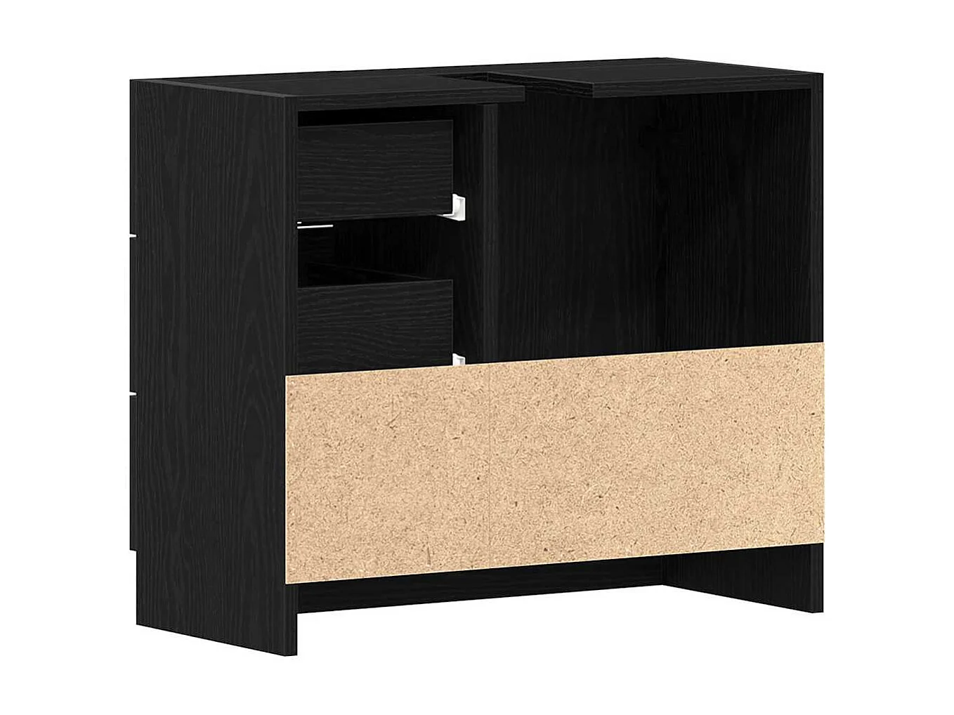 Armoire d'évier chêne noir 63x30x54 cm Bois d'ingénierie