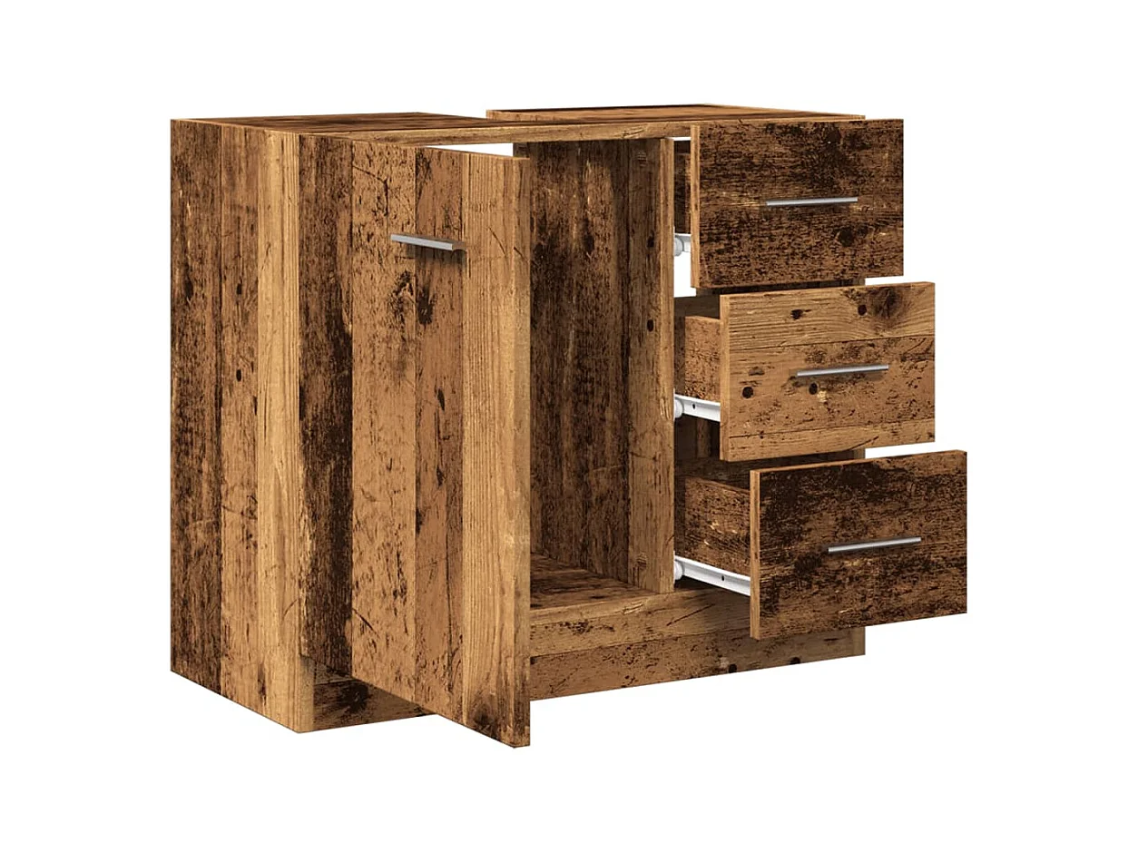 Mueble lavabo de madera antigua 63x30x54 cm madera de ingeniería