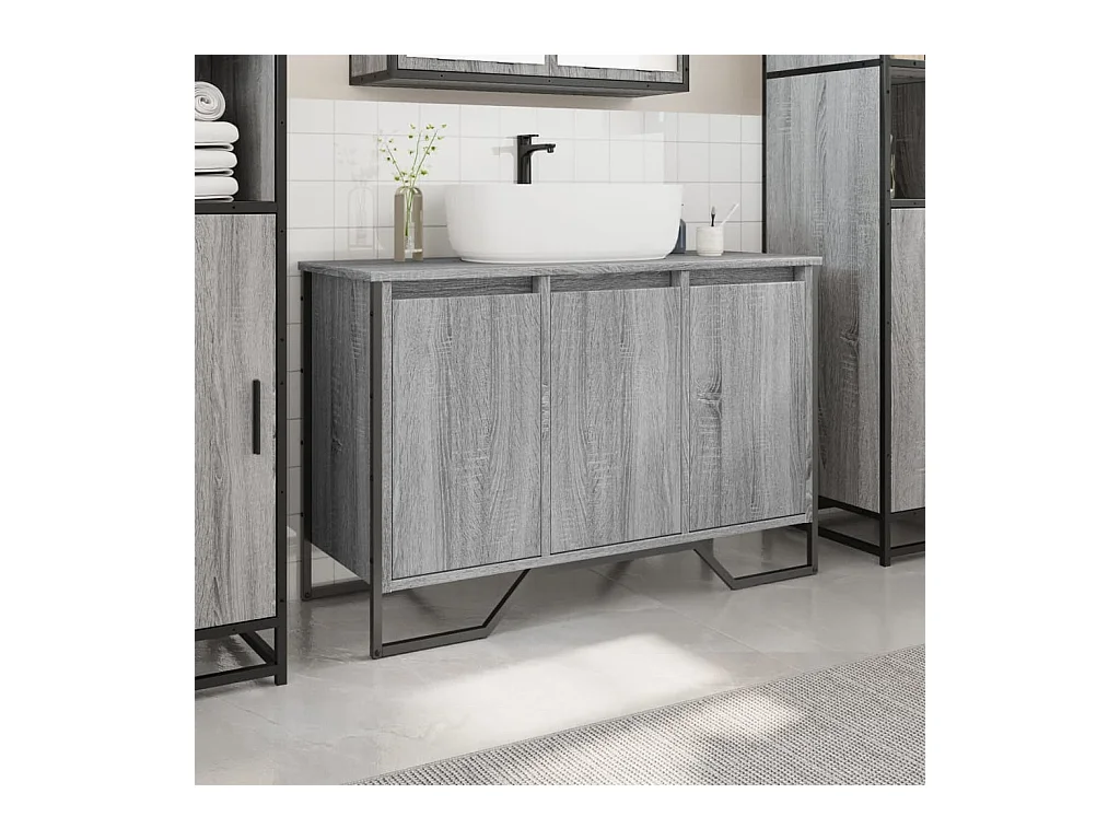 Sonoma grijze wastafelkast 91x35x60 cm