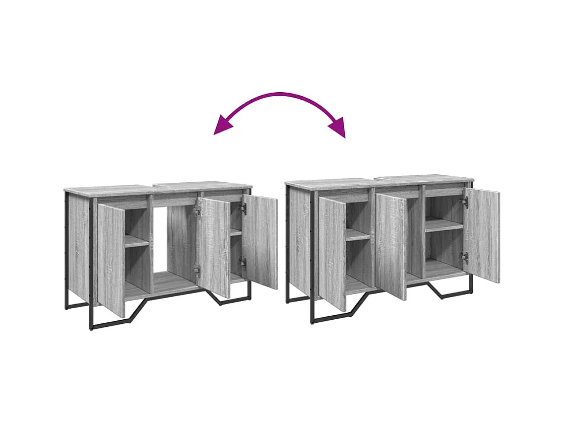 Sonoma grijze wastafelkast 91x35x60 cm