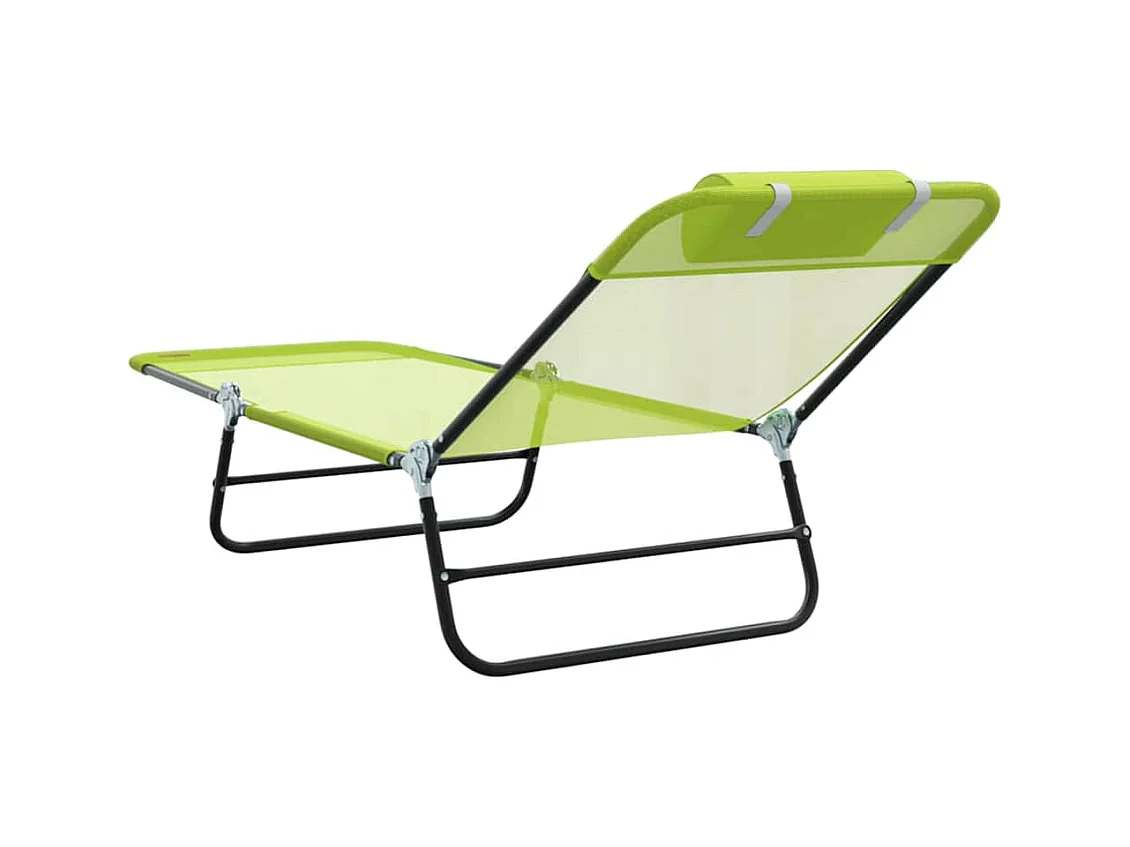 Poltrona pieghevole con poggiatesta, textilene verde