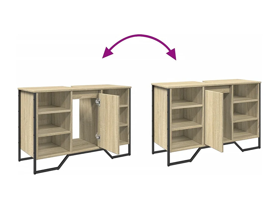 Mobile lavabo da bagno in rovere Sonoma 91x35x60 cm