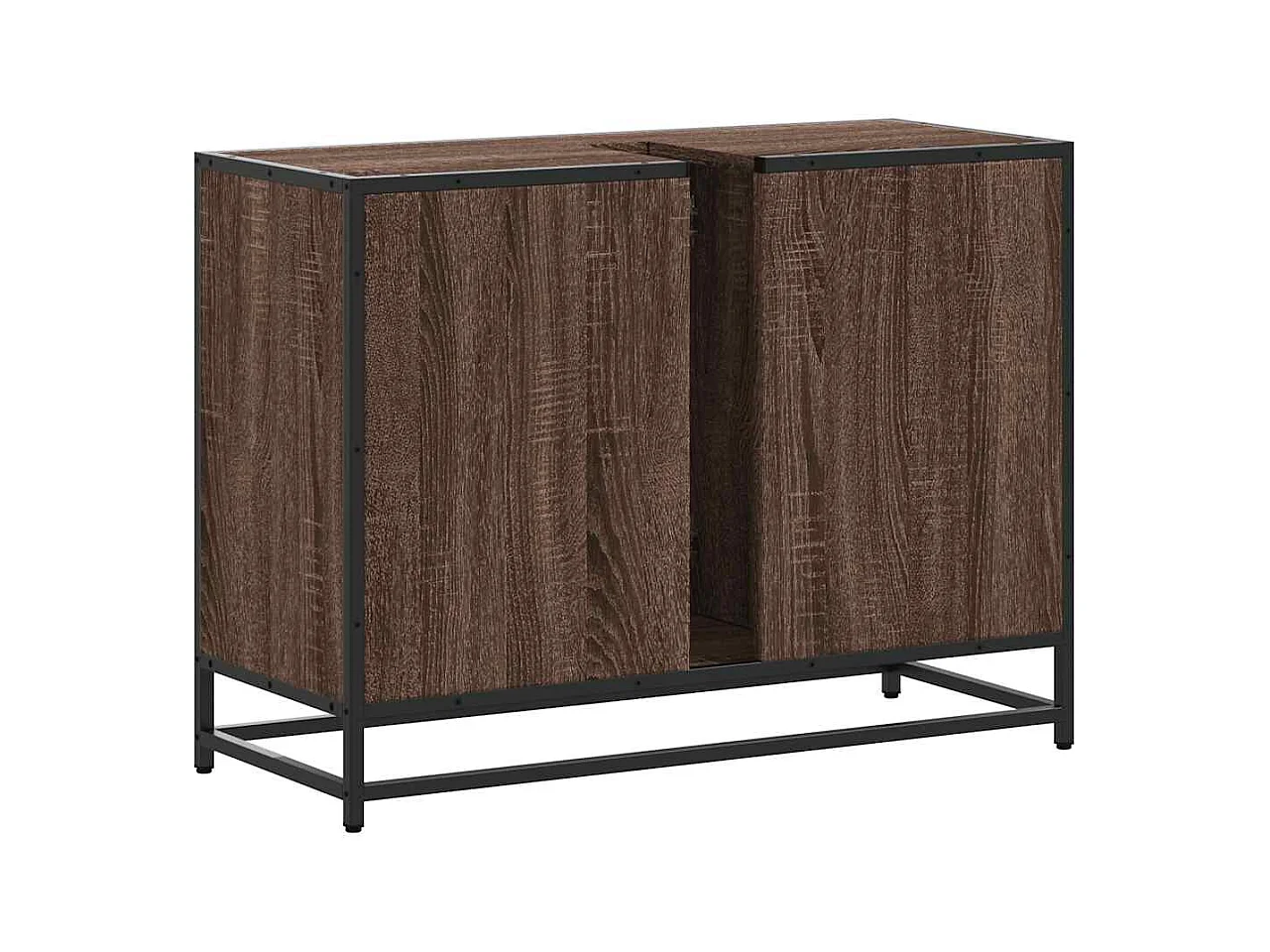 Badkamer wastafelkast bruin eiken bewerkt hout