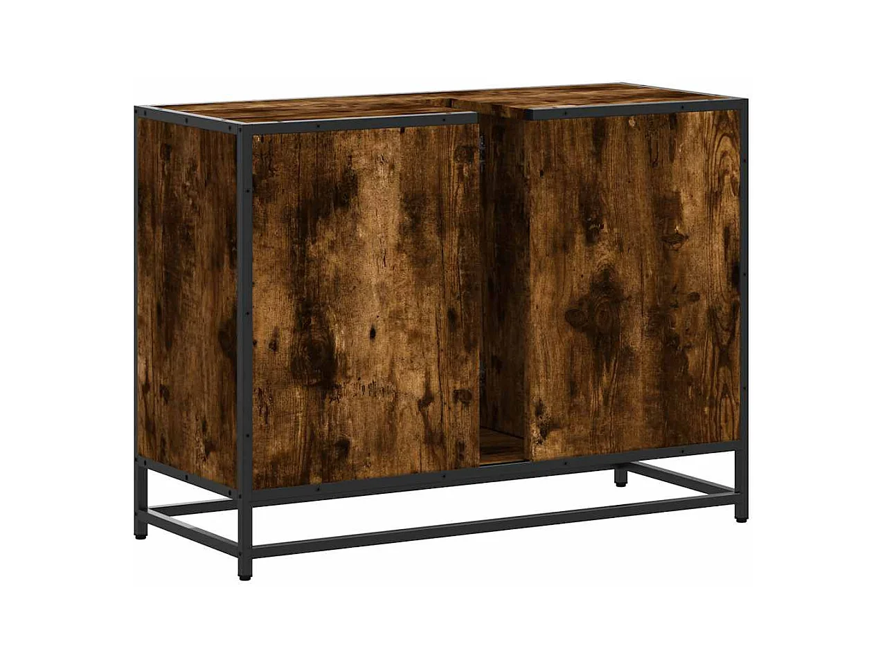 Badkamer wastafelkast van gerookt eikenhout