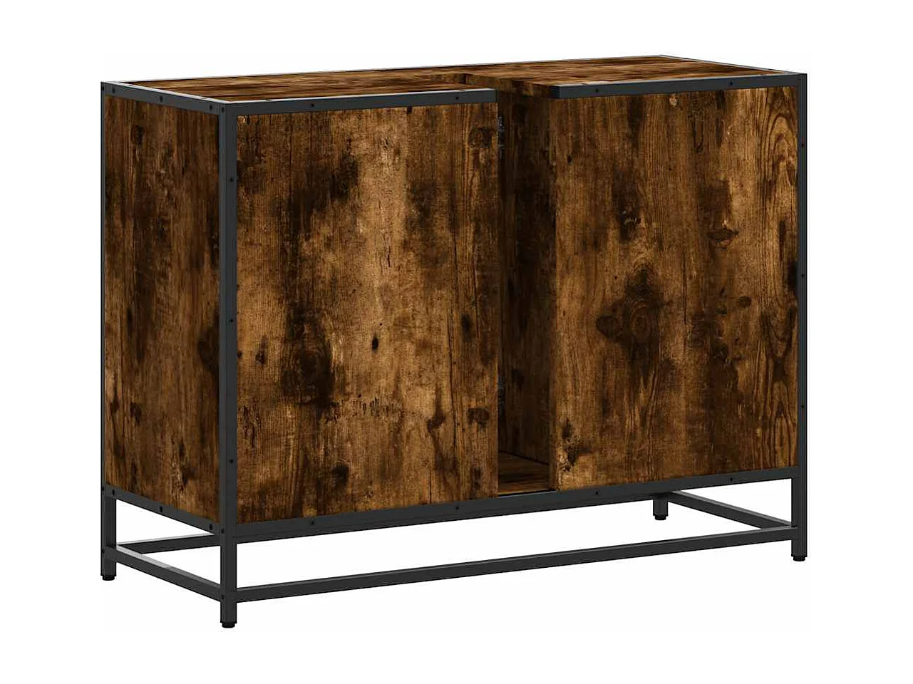 Armoire lavabo de salle de bain chêne fumé bois d'ingénierie