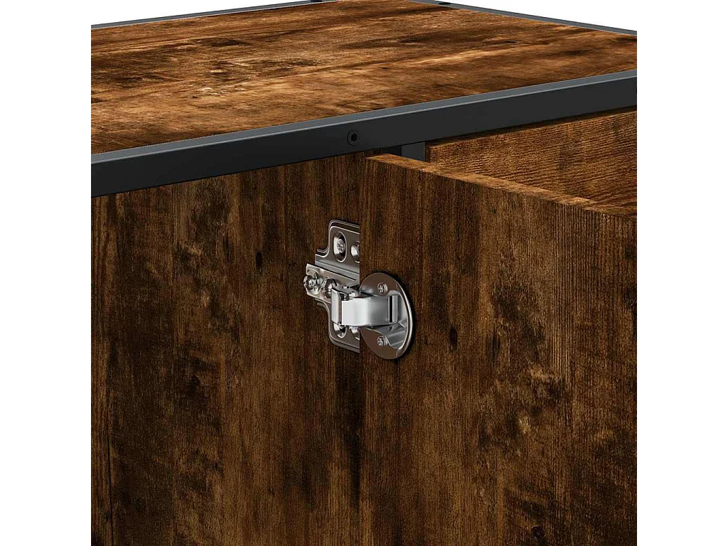 Armoire lavabo de salle de bain chêne fumé bois d'ingénierie