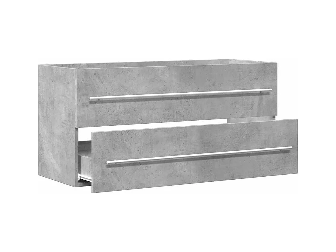 Armoire d'évier Gris béton 100x38,5x48 cm Aggloméré