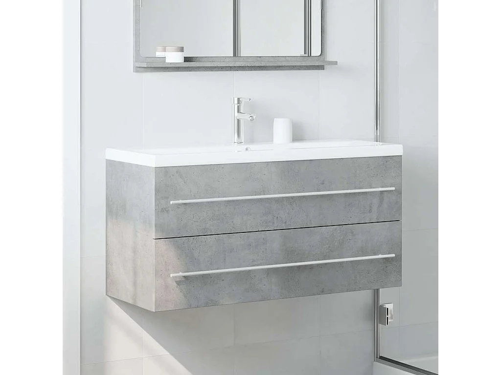 Armoire d'évier Gris béton 100x38,5x48 cm Aggloméré