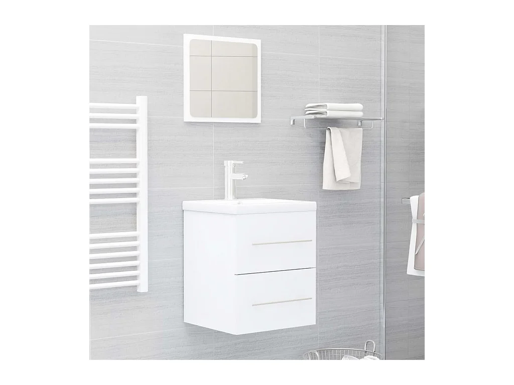 Mobile lavabo bianco 41x38,5x48 cm in legno ingegnerizzato