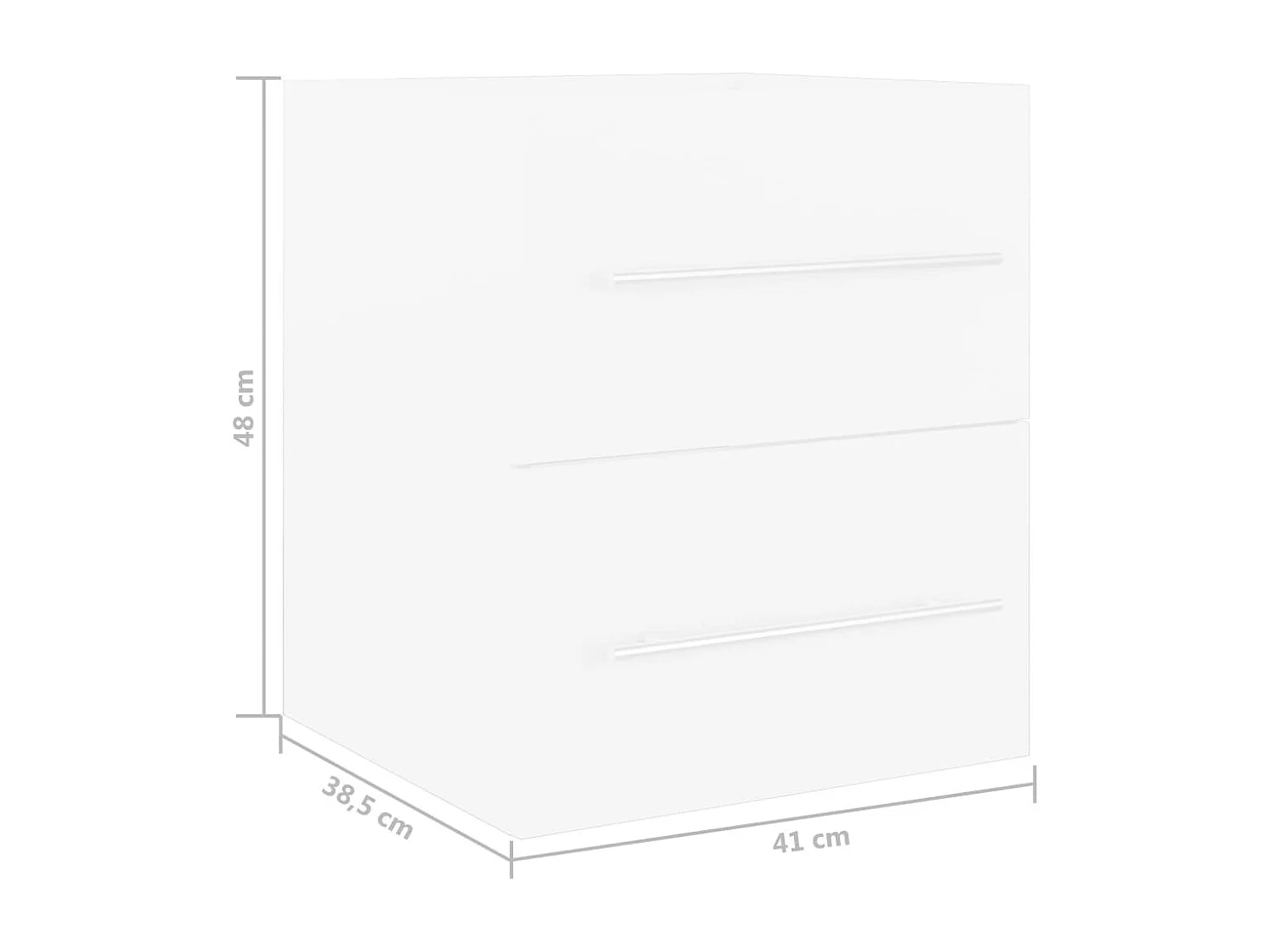 Mobile lavabo bianco 41x38,5x48 cm in legno ingegnerizzato