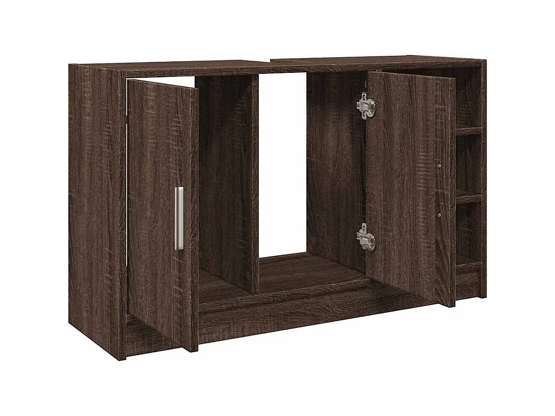 Mobile lavabo in rovere marrone 90x29x55 cm in legno ingegnerizzato