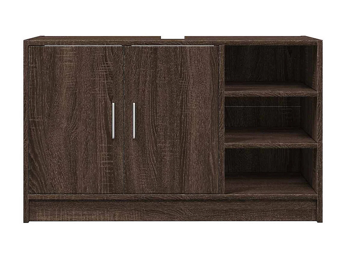 Mobile lavabo in rovere marrone 90x29x55 cm in legno ingegnerizzato