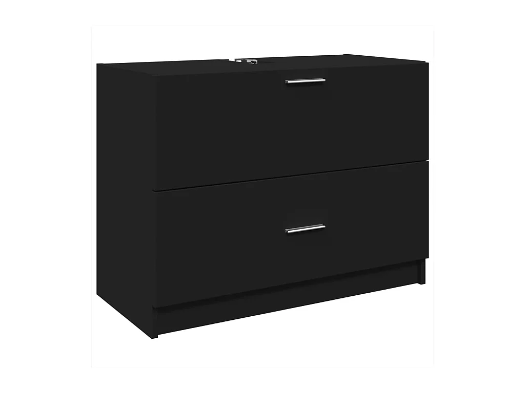 Mueble lavabo negro 78x37x59 cm madera de ingeniería