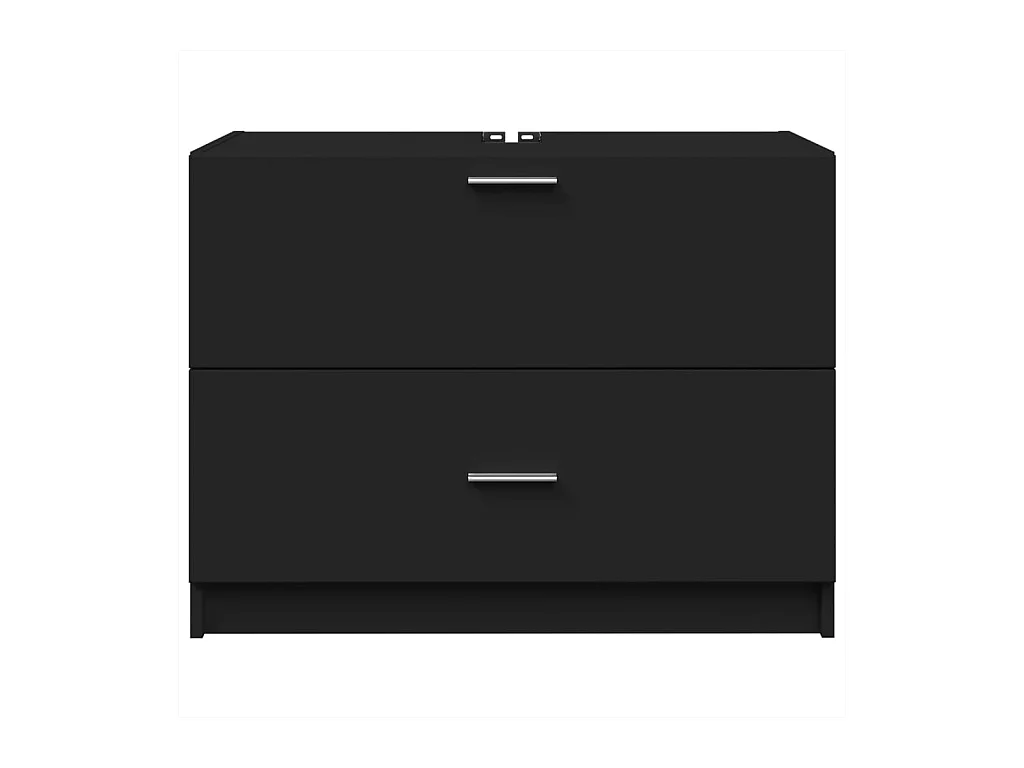 Mueble lavabo negro 78x37x59 cm madera de ingeniería