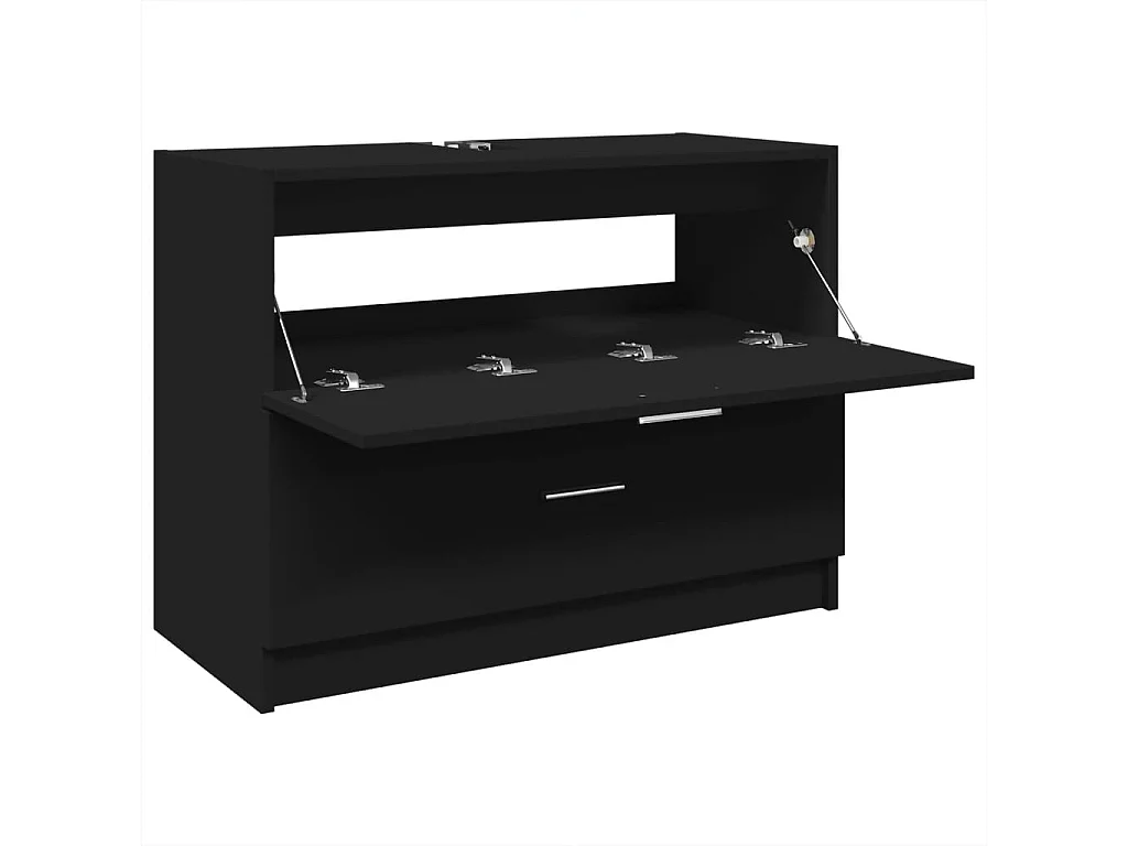 Mobile lavabo nero 78x37x59 cm in legno ingegnerizzato