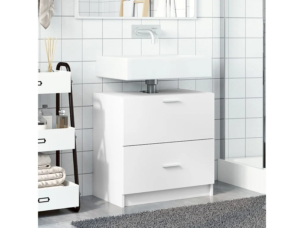 Mueble lavabo blanco 59x37x59 cm madera de ingeniería