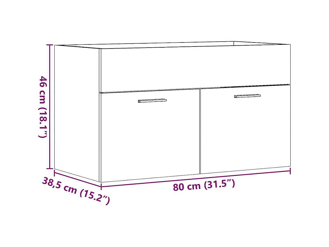 Badkamer wastafelkast oud hout bewerkt hout
