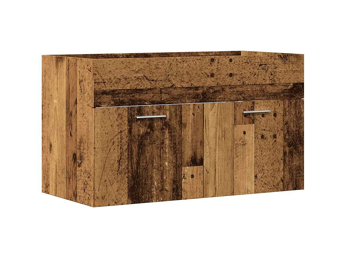 Meuble lavabo de salle de bain vieux bois bois d'ingénierie