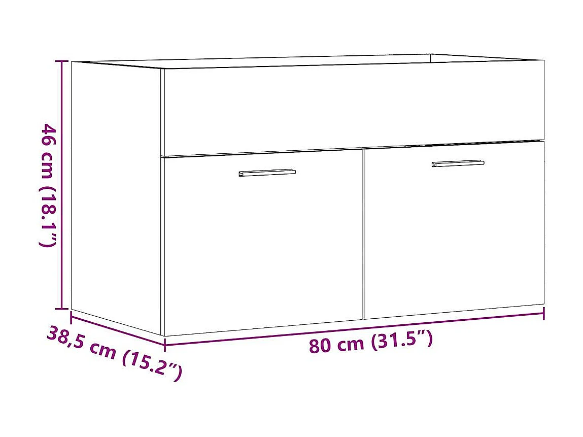 Badkamer wastafelkast oud hout bewerkt hout