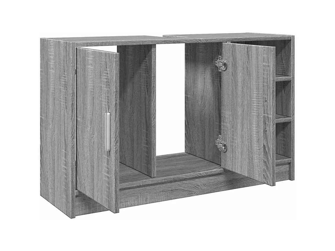 Sonoma grijze wastafelkast 90x29x55 cm bewerkt hout