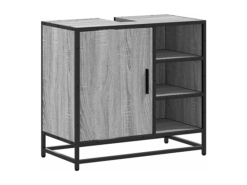 Armoire de lavabo de salle de bain sonoma gris 65x33x60 cm