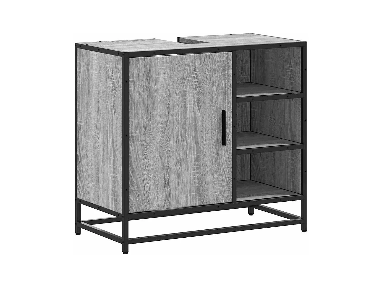 Armoire de lavabo de salle de bain sonoma gris 65x33x60 cm